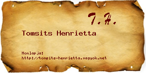 Tomsits Henrietta névjegykártya