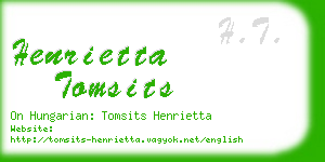henrietta tomsits business card
